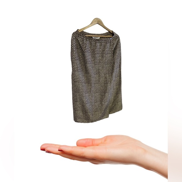 Melrose Floral Collectible Maxi Skirt 100% Silk stamp Two Buttons Vintage brown - Picture 2 of 16